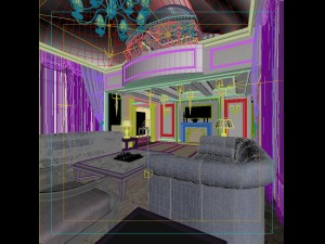 full set of luxurious luxury double - style living room restaurant 1756 3D Model