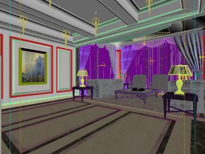 full set of luxurious luxury double - style living room restaurant 1756 3D Model