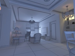 stylish style living room 1801 3Dモデル
