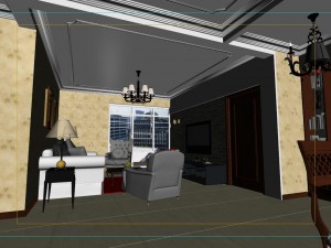 stylish style living room 1801 3Dモデル