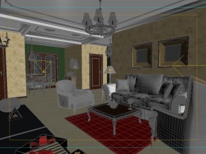 stylish style living room 1801 3Dモデル