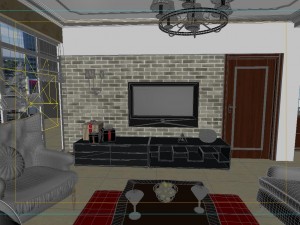 stylish style living room 1801 3Dモデル