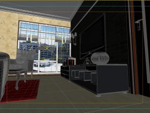 stylish style living room 1801 3Dモデル