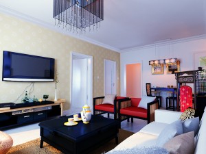 stylish style living room 1804 3D 模型