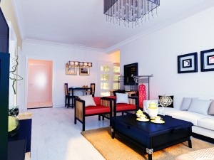 stylish style living room 1804 3D 模型
