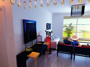stylish style living room 1804 3D 模型