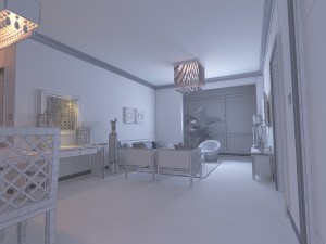stylish style living room 1804 3D 模型