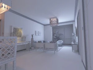 stylish style living room 1804 3D Model