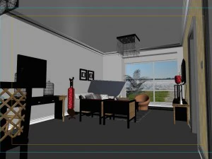 stylish style living room 1804 3D Model