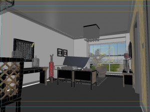 stylish style living room 1804 3D 模型