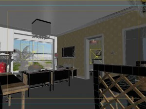 stylish style living room 1804 3D Model