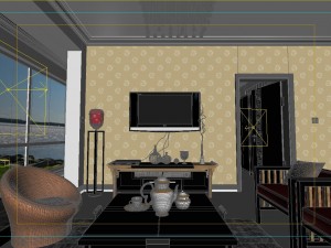stylish style living room 1804 3D 模型