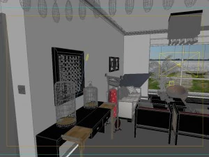 stylish style living room 1804 3D Model