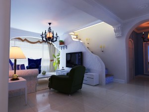 stylish style living room 1805 3D 模型