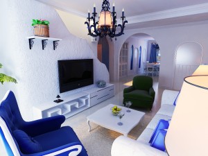 stylish style living room 1805 3D 模型