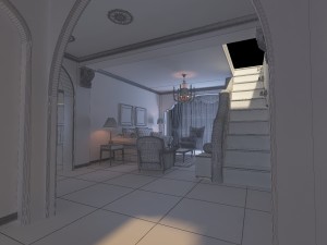stylish style living room 1805 3D 模型