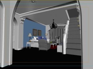stylish style living room 1805 3D 模型