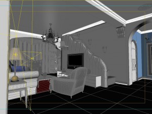 stylish style living room 1805 3D 模型