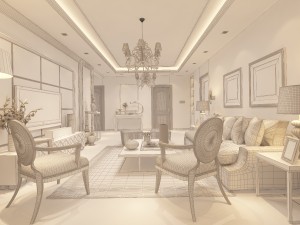 stylish retro european living room 1795 3D Модель