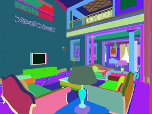 stylish double european living room 1740 Modelo 3D