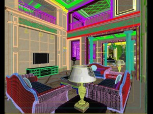stylish double european living room 1740 Modelo 3D