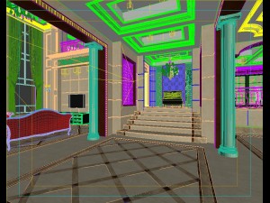 stylish double european living room 1740 Modelo 3D