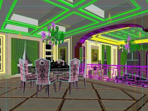 stylish double european living room 1740 Modelo 3D