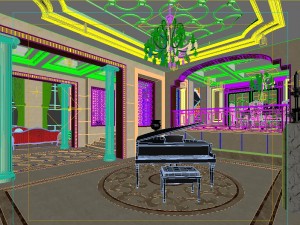 stylish double european living room 1740 Modelo 3D