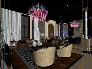 stylish luxury home decoration - living room 6101 3D-Modell