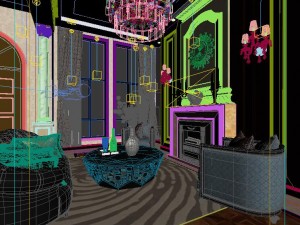 stylish luxury home decoration - living room 6101 3D-Modell
