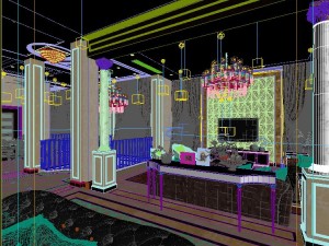 stylish luxury home decoration - living room 6101 3D-Modell