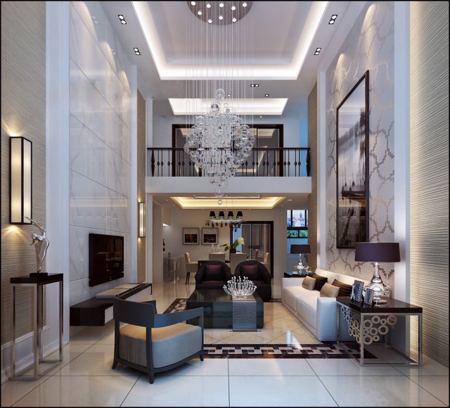 stylish luxury home decoration - living room 6102 3D Модель .c4d .max .obj .3ds .fbx .stl .blend 