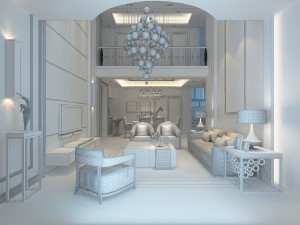 stylish luxury home decoration - living room 6102 3D Модель