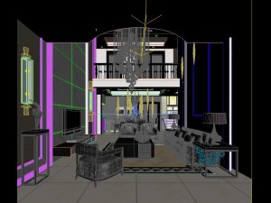stylish luxury home decoration - living room 6102 3D Модель