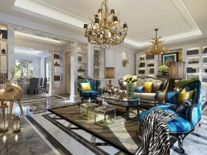 スタイリッシュで豪華な家の装飾 - リビングルーム 6103 3Dモデル