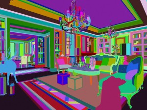 stylish luxury home decoration - living room 6103 3D Model