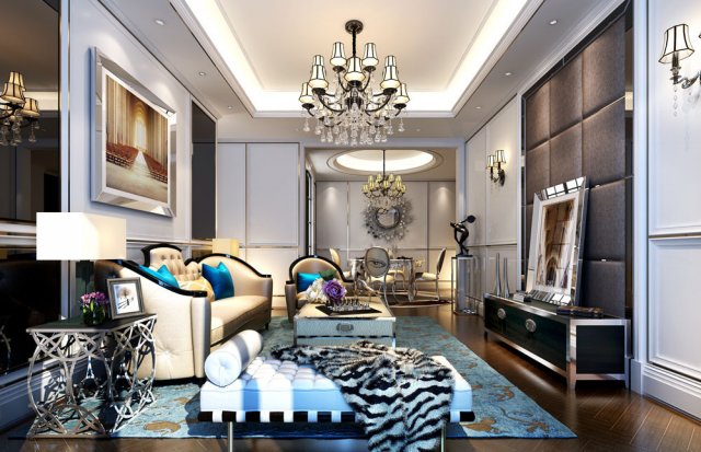 stylish luxury home decoration - living room 6104 3D Model .c4d .max .obj .3ds .fbx .stl .blend 