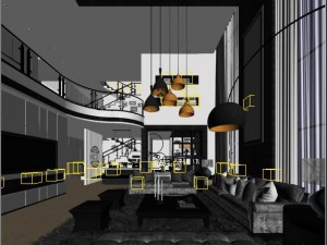 stylish luxury home decoration - living room 6105 3D Model