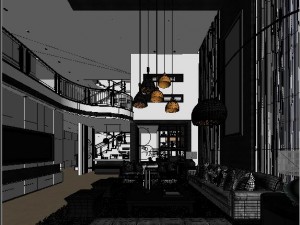 stylish luxury home decoration - living room 6105 3D Model