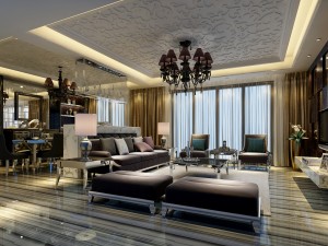 stylish luxury home decoration - living room 6106 3D Model