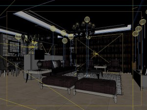 stylish luxury home decoration - living room 6106 3D Model