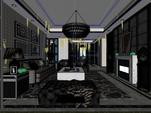 stylish luxury home decoration - living room 6107 Modèle 3D