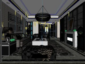 stylish luxury home decoration - living room 6107 3D Model