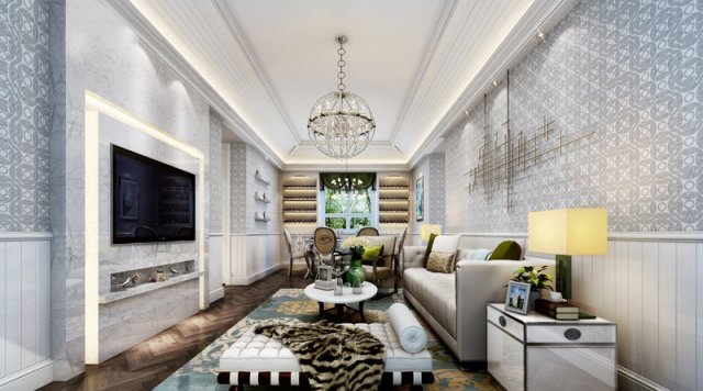 stylish luxury home decoration - living room 6108 3D मॉडल .c4d .max .obj .3ds .fbx .stl .blend 