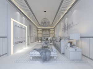stylish luxury home decoration - living room 6108 3D मॉडल