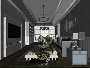 stylish luxury home decoration - living room 6108 3D मॉडल