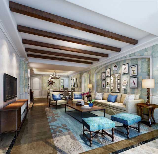 stylish luxury home decoration - living room 6109 3D Model .c4d .max .obj .3ds .fbx .stl .blend