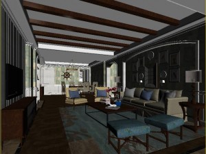 stylish luxury home decoration - living room 6109 3D Model