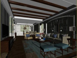 stylish luxury home decoration - living room 6109 3D Model