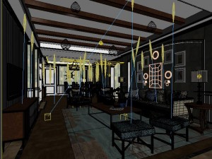 stylish luxury home decoration - living room 6109 3D Model